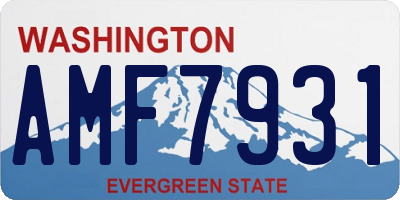 WA license plate AMF7931