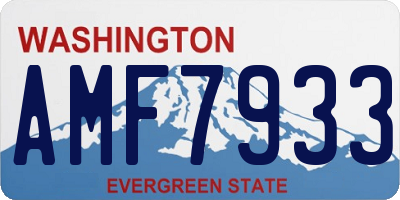 WA license plate AMF7933