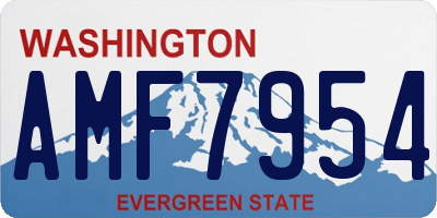 WA license plate AMF7954