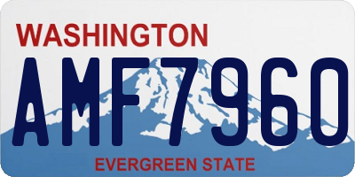 WA license plate AMF7960