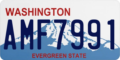WA license plate AMF7991
