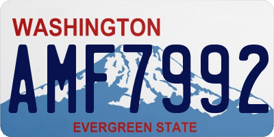 WA license plate AMF7992