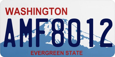 WA license plate AMF8012