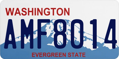 WA license plate AMF8014