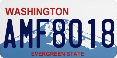 WA license plate AMF8018