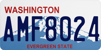 WA license plate AMF8024