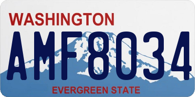 WA license plate AMF8034