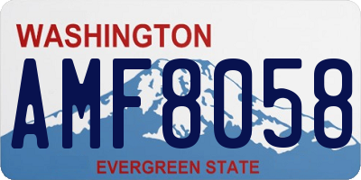 WA license plate AMF8058
