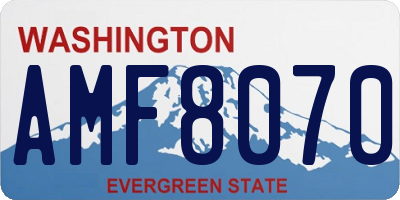 WA license plate AMF8070