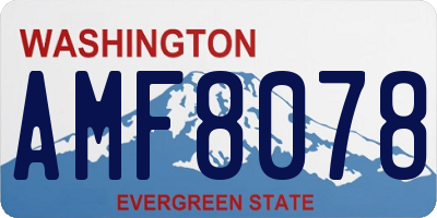 WA license plate AMF8078