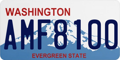 WA license plate AMF8100