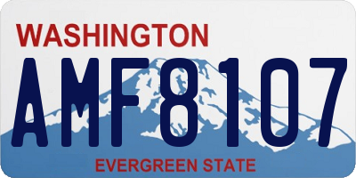 WA license plate AMF8107