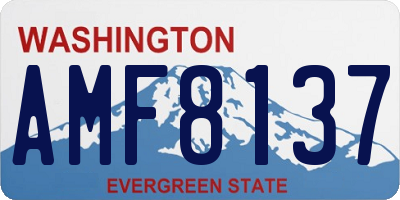 WA license plate AMF8137