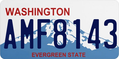 WA license plate AMF8143