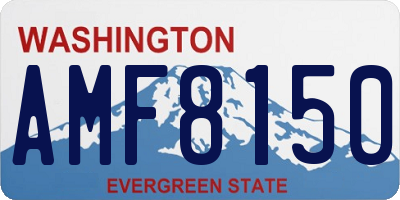 WA license plate AMF8150