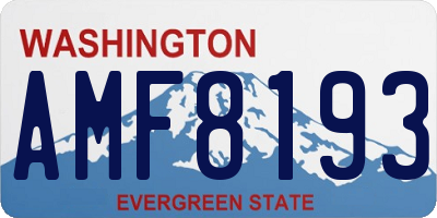 WA license plate AMF8193