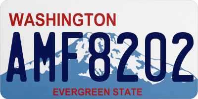 WA license plate AMF8202