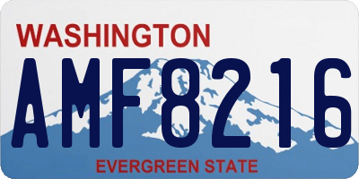 WA license plate AMF8216