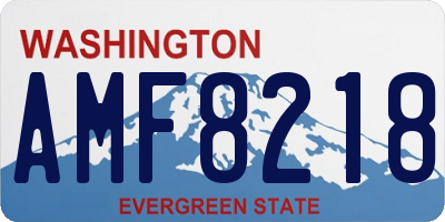 WA license plate AMF8218
