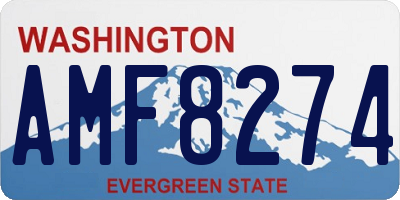 WA license plate AMF8274