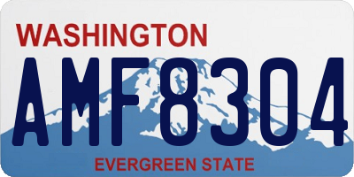 WA license plate AMF8304