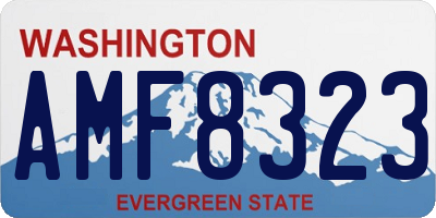 WA license plate AMF8323