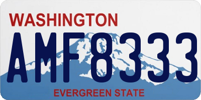 WA license plate AMF8333