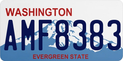 WA license plate AMF8383