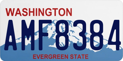 WA license plate AMF8384