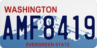 WA license plate AMF8419