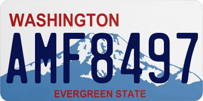 WA license plate AMF8497