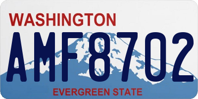 WA license plate AMF8702