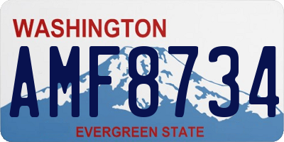 WA license plate AMF8734