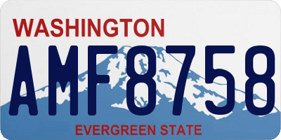WA license plate AMF8758