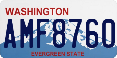WA license plate AMF8760