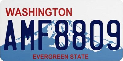WA license plate AMF8809
