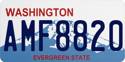 WA license plate AMF8820