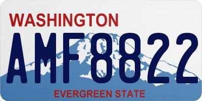 WA license plate AMF8822