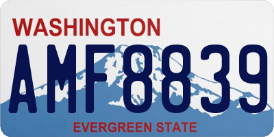 WA license plate AMF8839