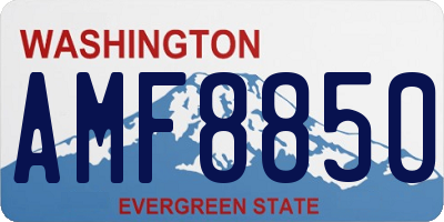 WA license plate AMF8850