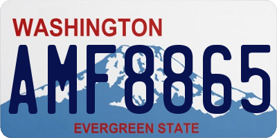 WA license plate AMF8865