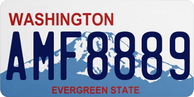 WA license plate AMF8889