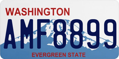 WA license plate AMF8899