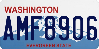 WA license plate AMF8906