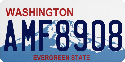 WA license plate AMF8908