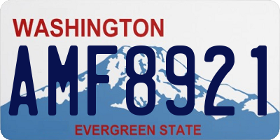 WA license plate AMF8921