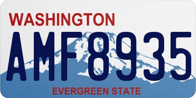 WA license plate AMF8935