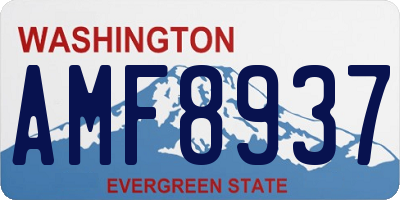 WA license plate AMF8937