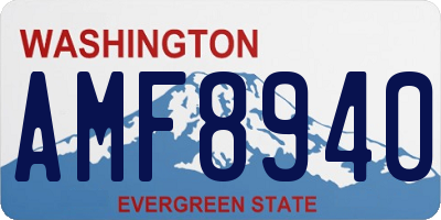 WA license plate AMF8940
