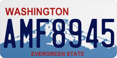WA license plate AMF8945